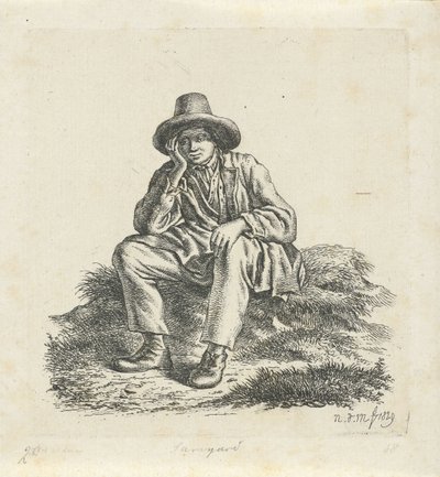 Sedící muž, podpírající hlavu od Anthonie Willem Hendrik Nolthenius de Man