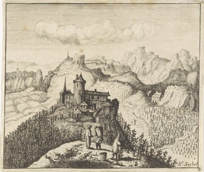 Hornatá krajina se sběrači hroznů od Anthonie de Winter (attributed to)