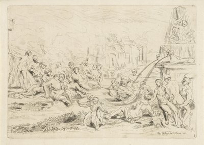 Koupání satyrů a nymfy The Bacchanal (název série) od Anthonie de Winter