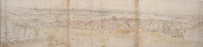 Greenwichský palác a Londýn z Greenwich Hill (pero a hnědý inkoust a akvarel přes náznaky černou křídou) od Anthonis van den Wyngaerde