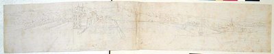 Greenwichský palác, c.1544 (pero, inkoust a tužka na papíře) od Anthonis van den Wyngaerde
