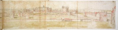 Hampton Court Palace ze severu, cca 1544 (pero, inkoust a wc na papíře) od Anthonis van den Wyngaerde
