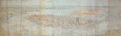 Panoraamanäkymä Dordrechtiin korkealta länteen päin katsottuna od Anthonis van den Wyngaerde