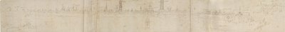 Předběžný náčrt pro pohled na Bruggy od jihozápadu, 1558. od Anthonis van den Wyngaerde
