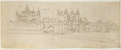 The Chapel and Gatehouse of Hampton Court, c.1544 (pero a inkoust na papíře) od Anthonis van den Wyngaerde