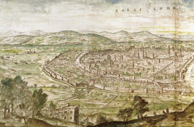 Pohled na Barcelonu, 1563 od Anthonis van den Wyngaerde