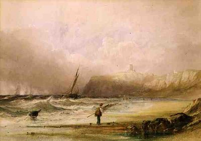Breezy Day ve Scarborough (akvarel) od Anthony Vandyke Copley Fielding