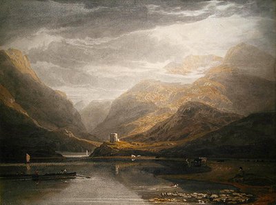 Dolbadarn Castle (akvarel na papíře) od Anthony Vandyke Copley Fielding