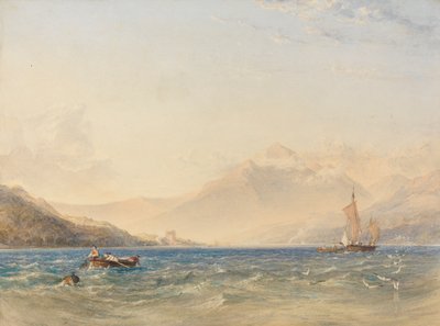 Hlava jezera Loch Fyne s hradem Dindarra od Anthony Vandyke Copley Fielding