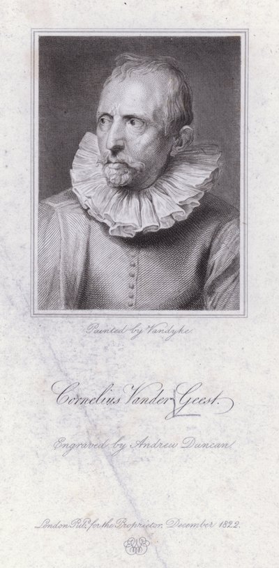 Cornelis van der Geest, vlámský obchodník s kořením a sběratel umění (rytina) od Anthony van (after) Dyck