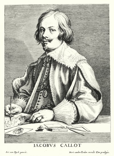 Jacques Callot , francouzský kreslíř a grafik (rytina) od Anthony van (after) Dyck