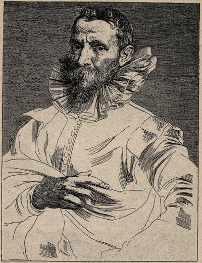 Jan Brueghel starší (nebo Ain, známý jako Brueghel de Velours) (1568-1625) - Jan Brueghel starší - rytina podle Anthonyho van Dycka od Anthony van (after) Dyck