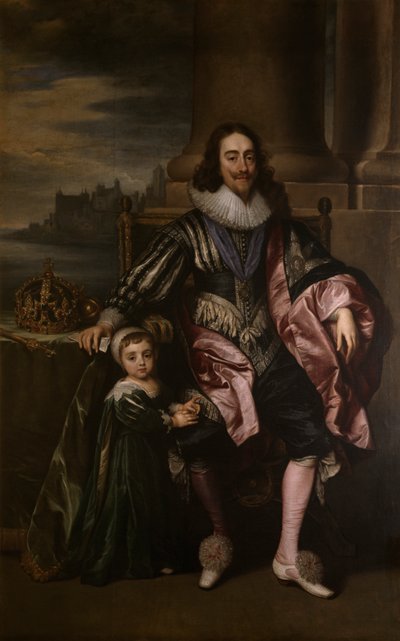 Král Karel I. a princ Charles (olej na plátně) od Anthony van (after) Dyck