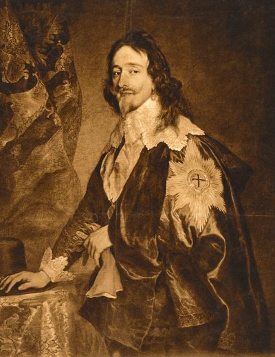Portrét Karla I. (reprodukce, hnědý) od Anthony van (after) Dyck