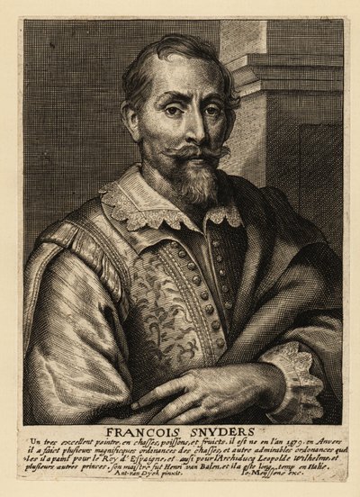 Portrét Franse Snyderse, vlámského malíře zvířat, loveckých scén, trhových scén a zátiší od Anthony van (after) Dyck