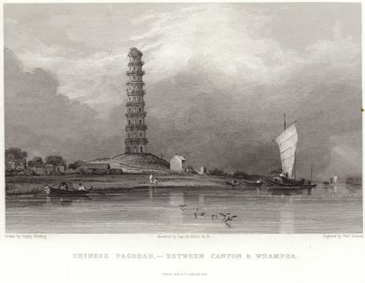 Čínská pagoda mezi Kantonem a Whampoa od Anthony van Dyck