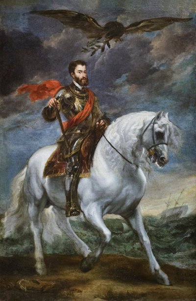 Jezdecký portrét císaře Karla V., 1621-27 (olej na plátně) od Anthony van Dyck