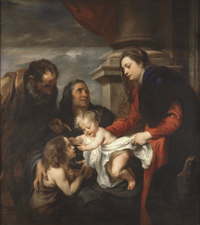 Svatá rodina se svatou Alžbětou a svatým Janem, c. 1621-25 od Anthony van Dyck