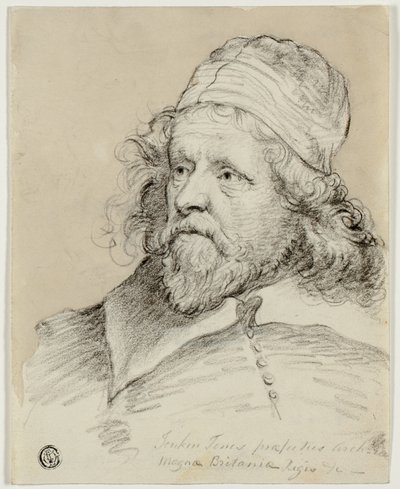 Inigo Jones (recto); Náčrt ženské hlavy (verze) od Anthony van Dyck