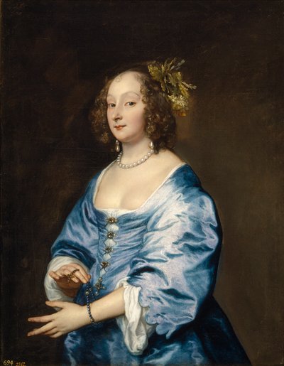 ""Portrét Marie Ruthvenové manželky umělce"" (Portrét Marie (rozené Ruthvenové), Lady van Dyck) Malba Anthonyho (Antoina) van Dycka (1599-1641) cca 1639 Rozměr 104x81 cm Museo del Prado, Madrid od Anthony van Dyck