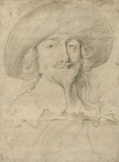 Portrét Karla I. (křída na papíře) od Anthony van Dyck