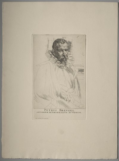 Portrét Pietera Brueghela. od Anthony van Dyck