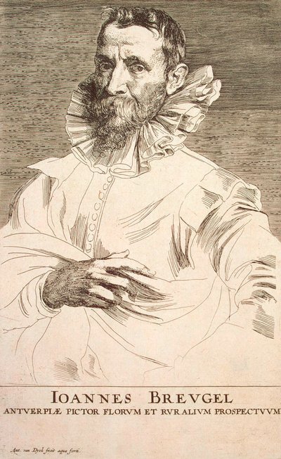 Portrét umělce Jana Brueghela mladšího 1601-1678, první třetina 17. století od Anthony van Dyck