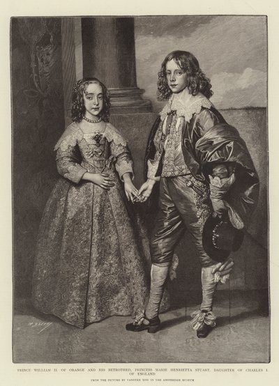 Princ William II Oranžský a jeho snoubenka, princezna Marie Henrietta Stuartová, dcera Karla I. od Anthony van Dyck