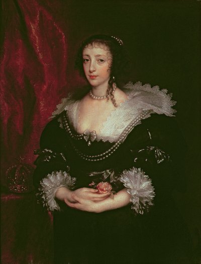 Královna Henrietta Maria (1609-1669), královna choť Karla I. Anglie, 1632 od Anthony van Dyck