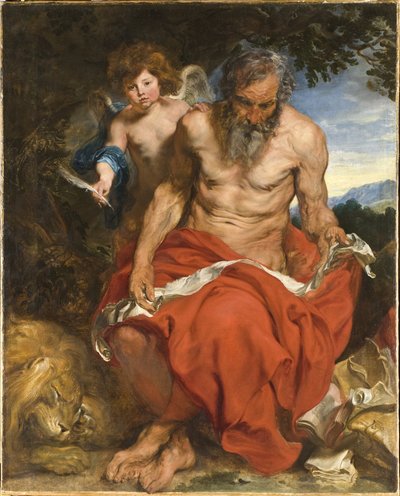 Svatý Jeroným medituje na poušti od Anthony van Dyck