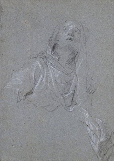 Studie Madony hledící vzhůru od Anthony van Dyck