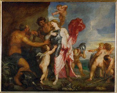 Thetis dostává od Héfaista zbraně a zbroj pro Achilla (malba na plátně) od Anthony van Dyck