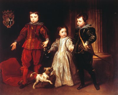 Tři děti se psem, Anthony van Dyck (1599-1641) od Anthony van Dyck