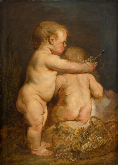 Dvě nahé děti s hrozny, cca 1630-40 (olej na dubu) od Anthony van Dyck