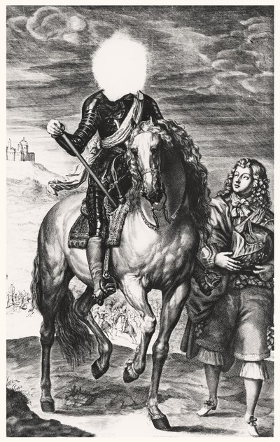 Bezhlavý jezdecký portrét původně Ludvíka Francouzského, vyrytý Pierrem Lombardem (1612-80) (viz 105377-8) od Anthony van after Dyck