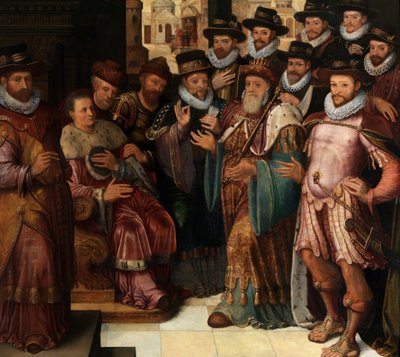 The Judgment of Cambyses (olej na panelu) od Anthuenis (1536 1613) Claeissins or Claeissens