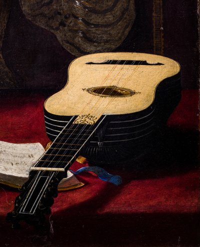 Hráč na theorbu (detail) od Antiveduto Gramatica