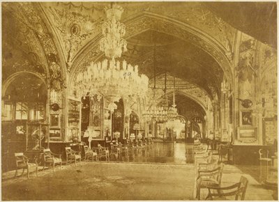 Talar-i Muzeh, také nazývaný Talar-i Salam (audienční sál), Gulistan Palace, Teherán, 1880-90 od Antoin Sevruguin