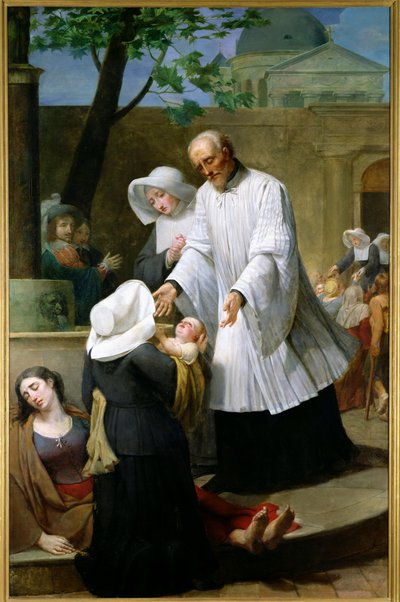 Svatý Vincenc de Paul Pomáhání morem od Antoine Ansiaux
