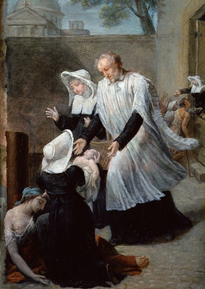 Svatý Vincenc de Paul Pomáhání morem od Antoine Ansiaux