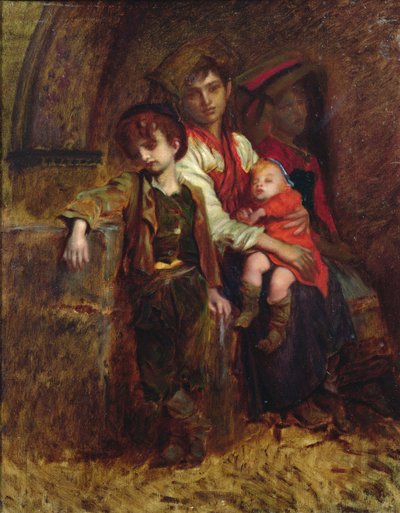 Rodina rolníků od Antoine Auguste Ernest Herbert or Hebert