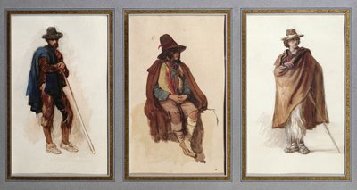 Tři typy ovčáků Ciociari od Antoine Auguste Ernest Herbert or Hebert