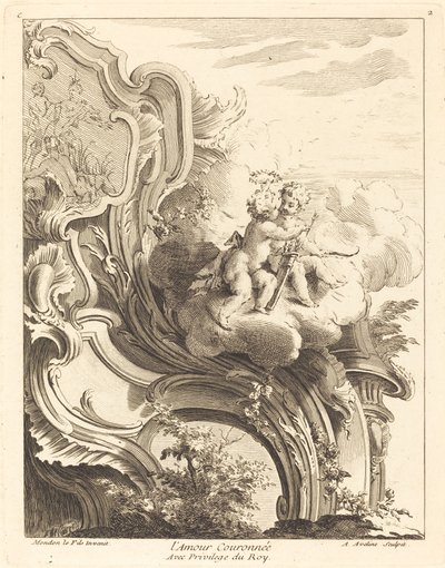 Amor korunován, 1736. od Antoine Aveline