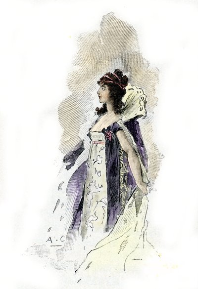 Portrét Desiree Clary (1777-1860) královny Švédska v roce 1818 (Portrét švédské královny Desire Clary v roce 1818) Kresba Antoine Calbeta čerpá z „Napoleon et les femmes“ od Massona od Antoine Calbet