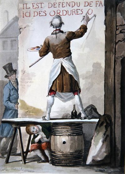 Signatura a jeho asistent (barevné lito) od Antoine Charles Horace Vernet