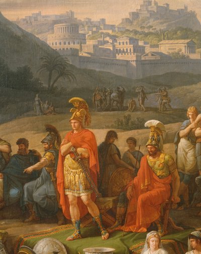 Pohřební hry na počest Patroklesa, detail řeckých hrdinů, cca 1790 olej na plátně viz také 346198 od Antoine Charles Horace Vernet
