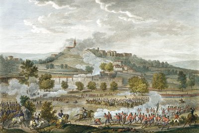 Bitva o Montebello a Casteggio, 20 Prairial, rok 8 (9. června 1800) vyrytý Jean Duplessi-Bertaux (1747-1819) (akvatinta) od Antoine Charles Horace Vernet