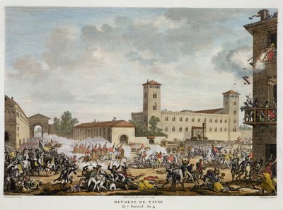 Pavijské povstání, 7. prairial, 4. rok (květen 1796), rytina Jacques Joseph Coiny (1761-1809) (akvatinta) od Antoine Charles Horace Vernet