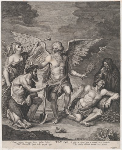 Čas korunující zaměstnání a trestání Lenivost, ca. 1650-77. od Antoine Couchet