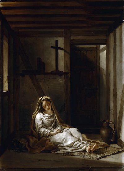 Saint Thaïs ve své cele od Antoine Coypel